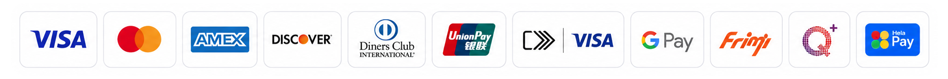 Licensed Accepted Payment Gateways - OnePay, LankaPay, Visa, Mastercard, Amex, FriMi, QPlus, HelaPay